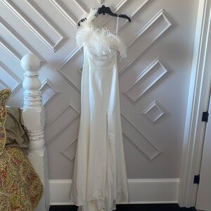 Elegant One-Shoulder White Gown